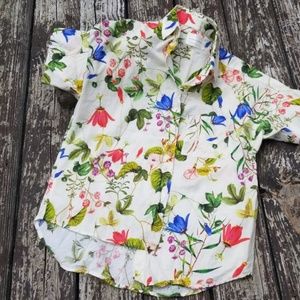 Maison du Soir Cotton Floral Blouse sz Large L